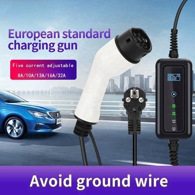 Home Type 2 32A 7KW Portable EV Charger Station with 5m Cable and 3.5KW Output