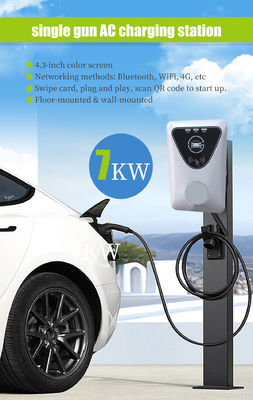 Commercial Portable Wallbox EV Charger with 5m Charging Cable and 7kW Output Power